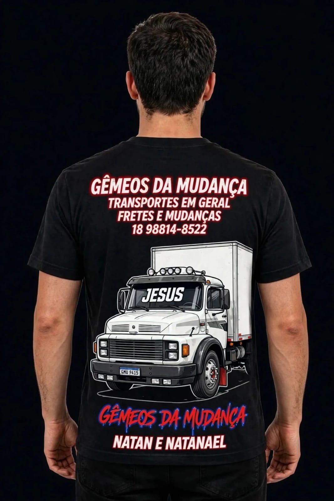 Uniforme da equipe Gêmeos da Mudança, Natan e Natanael, transportes e fretes